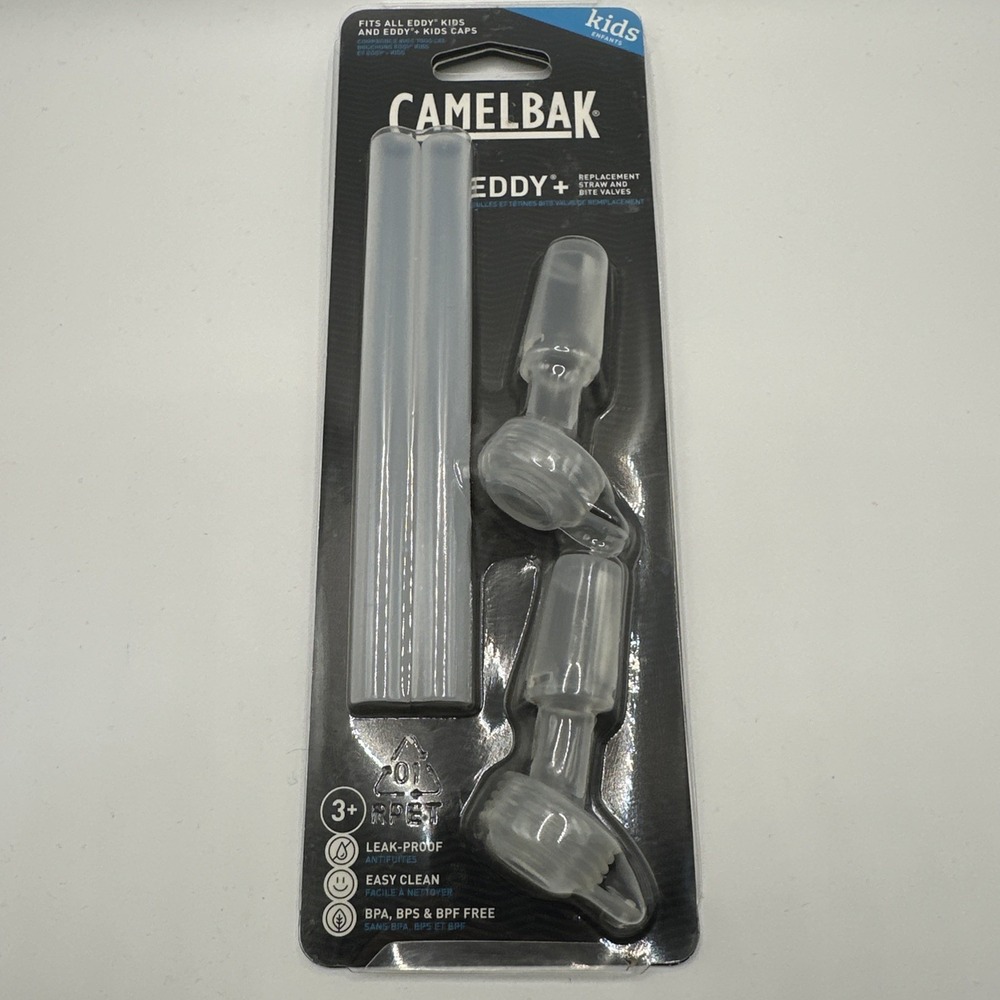 Clear CamelBak Eddy + Replacement Straws & Bite Valve Set KIDS Brand New